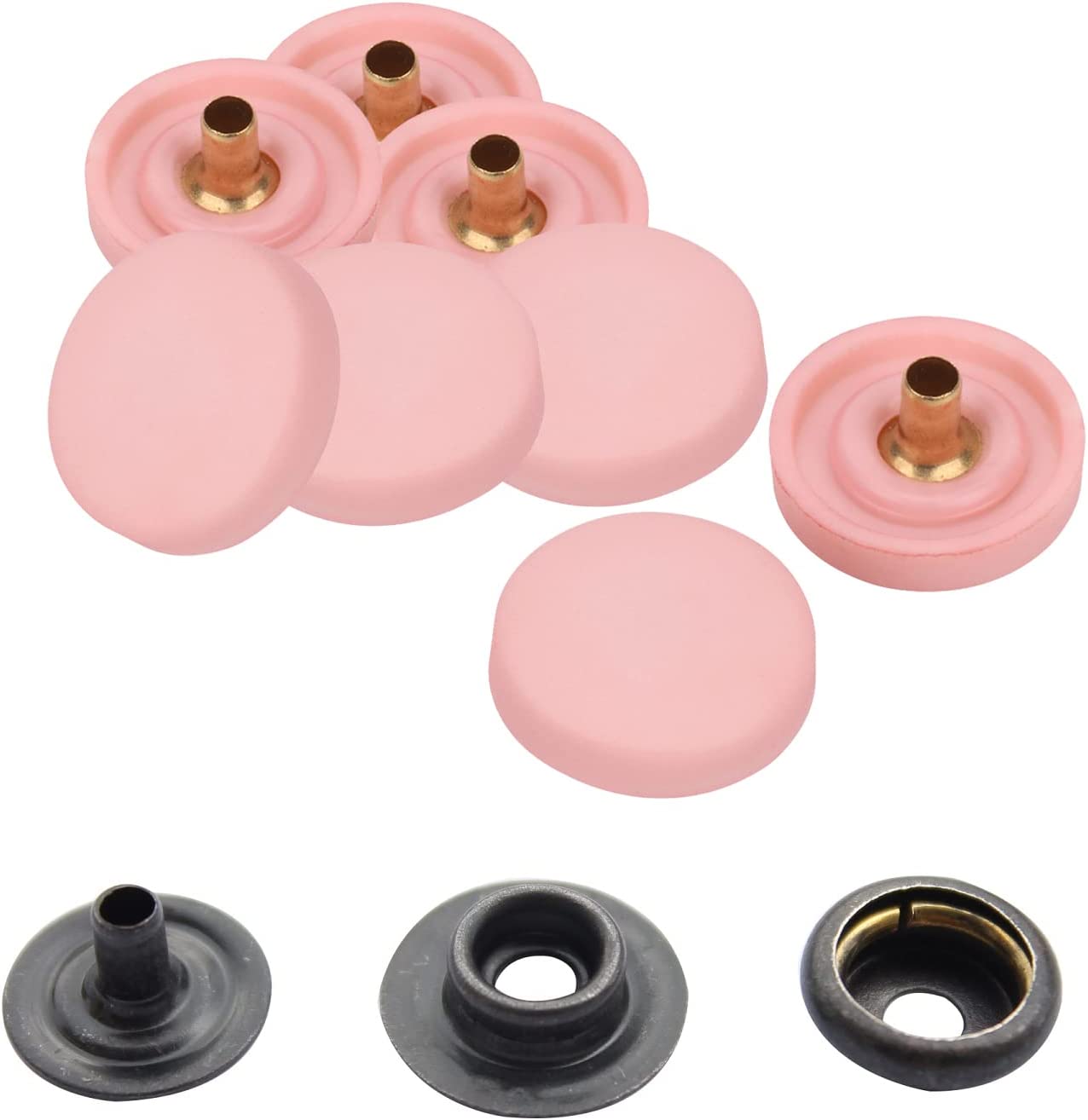 Trimming Shop 15mm Press Studs Snap Fasteners Plastic Cap with Black