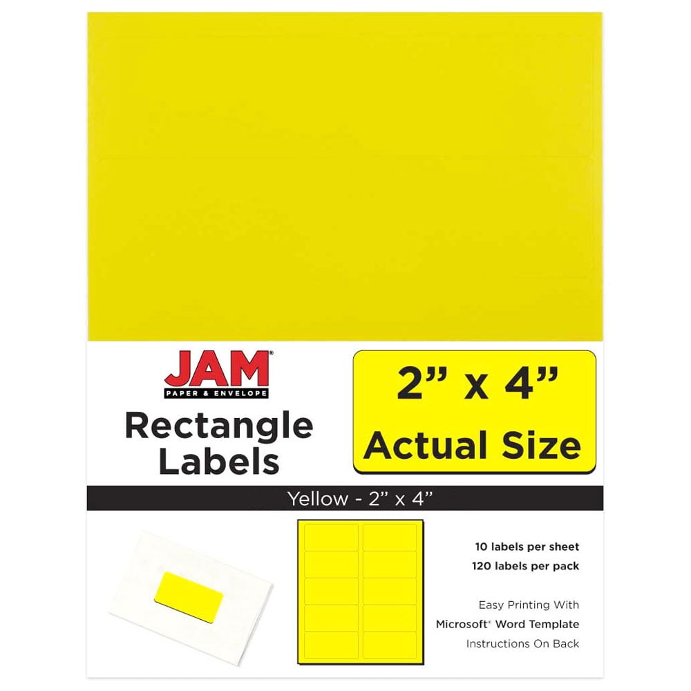 JAM Paper® Mailing Address Labels Medium 2 x 4 Yellow 10 Labels
