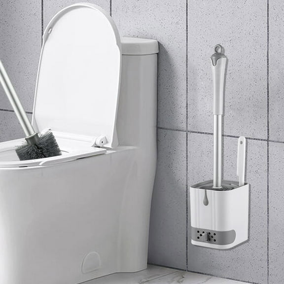 Vggrvlo White Toilet Brush and Holder Set Toilet Cleaner Brush for Dead Corner Clean Drip-Proof Best Toilet Brush Set