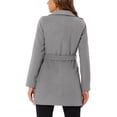 thumbnail image 4 of INSPIRE CHIC Women's Elegant Shawl Collar Lapel Belted Long Trenchcoat, 4 of 7
