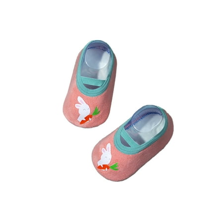 

Wazshop Toddler Floor Slippers First Walker Sock Shoes Non-Slip Socks Comfort Soft Soles Home Shoe Infant Slipper Prewalker Lightweight Pink Rabbit 8C