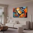 thumbnail image 3 of Póster de lienzo con líneas de cara lateral de personas abstractas, decoración de dormitorio, paisaje deportivo, decoración de oficina, regalo, estilo marco, 12 x 18 pulgadas (30 x 45 cm), 3 of 8
