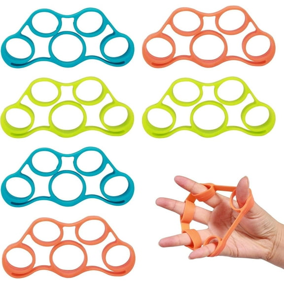 6pcs Finger Strengthener, Hand Grips Strengthener Finger Exerciser Stretcher Forearm Exerciser Finger Resistance Band, Grip Trainer for Rock Climbing Guitar Piano(3 colors)
