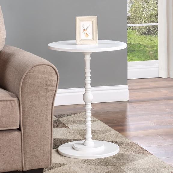 Classic Accents Sanibel Beach Spindle Table in White Wood Finish