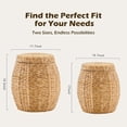 thumbnail image 2 of Casa Pura Furniture Handles Water Hyacinth Storage Basket with Lid, Off-White Handwoven, 2 of 7