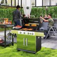 thumbnail image 2 of Outsunny 4+1 Burner Propane Gas Grill Outdoor Portable BBQ with Cabinet, 2 of 10