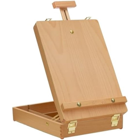 Tabletop Art Easel for Painting, Premium Wooden Sketchbox, Portable Desktop Painting Easel for Student Artist Beginner