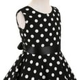 thumbnail image 4 of IBTOM CASTLE Kids Girls 50s Vintage Polka Dot Casual Dress Swing Rockabilly Prom Party Dresses Audrey Wedding Formal Cocktail Evening Gown 5-6 Years Black, 4 of 8