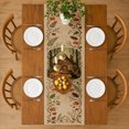 thumbnail image 3 of Rdsfhsp Autumn Cottage Linen Table Runner 13x72 Inch, Pumpkin House Botanical Pattern Table Runner for Dining Table Decor, Rustic Fall Farmhouse Kitchen Decoration, 3 of 5