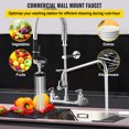 thumbnail image 2 of VEVOR Robinet Commercial avec Pulvérisateur, Robinet de Cuisine Mural Central Réglable de 8 Pouces avec Bec Pivotant de 12 Pouces, Robinet d'Évier à Compartiments de 24 Pouces pour Restaurant Industriel, Laiton Sans Plomb, 2 of 9