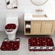 thumbnail image 5 of Juego de 4 cortinas de ducha navideñas, diseño de búfalo rojo y negro, con diseño de gnomo, pájaro cardenal, corona navideña, decoración rústica de casa de campo, cortina de ducha de tela, 5 of 7