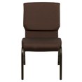 thumbnail image 5 of BizChair 4 Pack 18.5''W Stacking Church Chair in Brown Fabric - Gold Vein Frame, 5 of 10