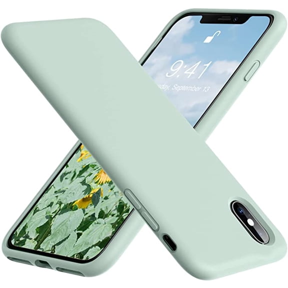 IPhone 11 case, soft liquid silicone, ultra-thin rubber, whole body protection(Light green)