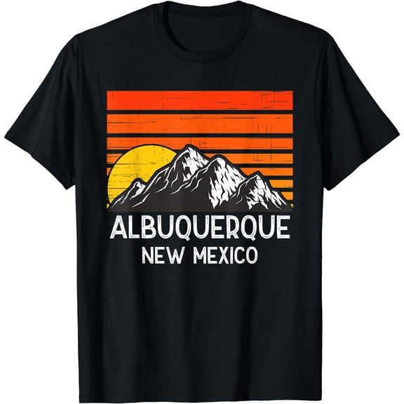 Albuquerque New Mexico USA Retro Vintage Mountain T-Shirt Black Large