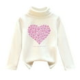 thumbnail image 3 of Toddler Girls Summer Casual Tops Long Sleeve T Shirts High Collar 3D Heart Print Unisex Pullover Sweatshirt Size 3-4T ,White, 3 of 3