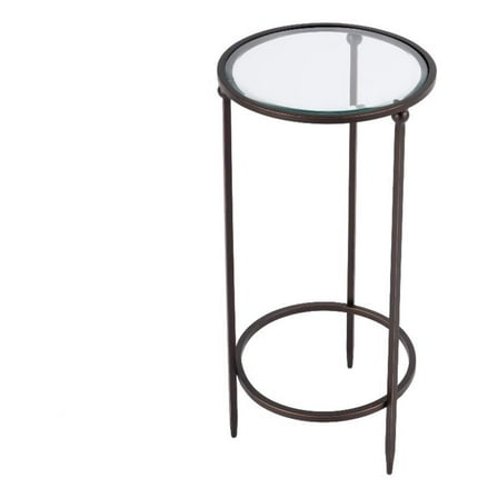 Butler Specialty Company Lola Round Glass and Metal Side Table - Black