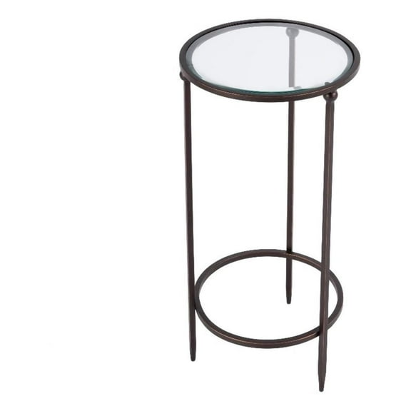 Butler Specialty Company Lola Round Glass and Metal Side Table - Black