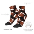 thumbnail image 6 of Rateoe Brown Football On Black Pattern Quarter Crew Socks,Toe Seamed Ankle Socks,Cotton Cushioned Breathable Athletic Crew Sports Socks, 6 of 7