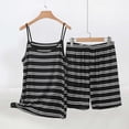 thumbnail image 2 of HBGVBA Women's Summer Plus Size Matching Set,2 Piece Casual Outfits,Sleeveless Crew Neck Cami Top Shorts Elastic Waist Stripe Athleisure Set, 2 of 5
