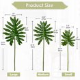 thumbnail image 2 of 3 Pcs Fake Tropical Plants Palm Leaves Artificial Monstera Leaves with Long Stem Realistic Split Palm Leaves  Wedding Party Home Decor, 2 of 6