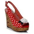 thumbnail image 1 of Ellie Shoes E-BP445-Josie 4 inch sandal polka dot wedge Red / 10, 1 of 2