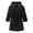 Black, variant on LYMAYTER 2-12Y Toddler Kids Hooded Bathrobe Boys Girls Soft Solid Color Robe Cozy Daily Household Wear