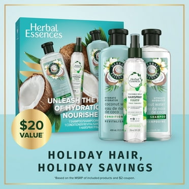 Herbal Essences Smooth Holiday Gift Pack, Shampoo, Conditioner and Detangling Spray
