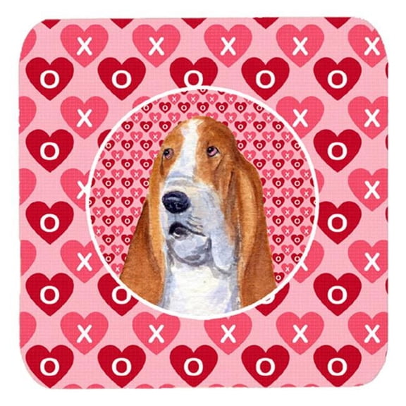 Basset Hound Foam Coasters, Set Of 4