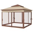 thumbnail image 4 of Wangbujianwang 11" x 11" Pop Up Canopy with Removable Zipper Netting, Instant Outdoor Gazebo Shelter for Backyard, Garden, and Events, Includes Carry Bag, Khaki, 4 of 11