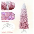thumbnail image 6 of Eastvita White Green 6FT Slim Pencil Christmas Tree, Snow Flocked Artificial Xmas Tree, Metal Stand, Skinny Holiday Decor, 6 of 8