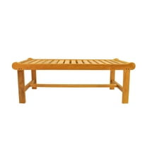 Maykoosh 2-Seater Bench - 48" Teak Wood Seating - Backless Design - Versatile Indoor Outdoor Bench