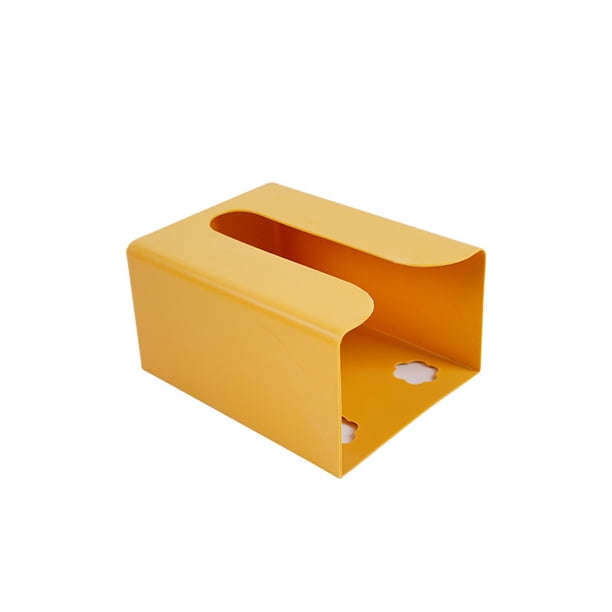 Injueey Dispensador de papel higiénico para oficina en casa, sala de estar, cocina, baño, papel montado en la pared, soporte para pañuelos, Almacenamiento y organización del hogar Amarillo
