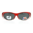 thumbnail image 2 of Polarized Womens 2 Tone 60mm Rhinestone Studded Oval Fit Over Sunglasses Red, 2 of 3