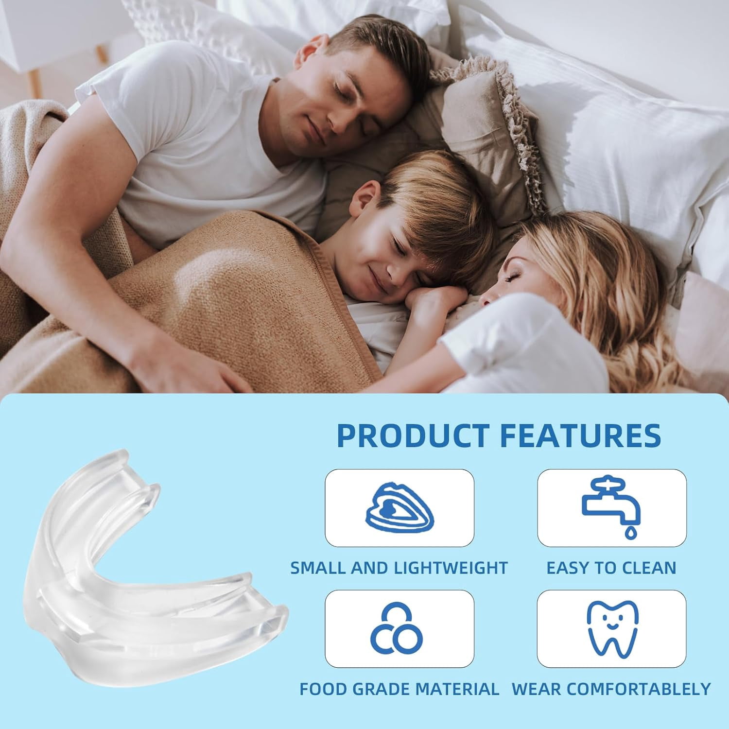YJJSKEJI Anti-Snoring Mouth Guard, Anti-Snoring Mouthpiece, Snoring Solution Comfortable Anti-Snoring Devices for Man a Better Night's Sleep