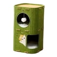 thumbnail image 2 of Bunblic Lit pour Chat Maison Lit pour Animaux Protection de Meubles à 2 Niveaux Griffoir Résistant aux Rayures Feutre avec 2 Tampons Condo Vert, 2 of 8