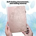 thumbnail image 4 of SaniMore Wallet Case for Samsung Galaxy Tab A8 10.5" 2022 SM-X200/X205, PU Leather Case Embossed Sunflower Shockproof TPU Shell Card Slots Pen Holder Hand Rope Anti-slip Strip Kickstand Case, Rosegold, 4 of 12