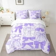 thumbnail image 2 of Erosebridal Purple Bowknot Bedding Sets King Size, Kawaii Bow Ribbon Comforter Sets with Sheets, Breathable Bedding Accessories, Princess Room Decor, Reversible 7pcs, 2 of 5