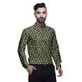 thumbnail image 3 of BESTMAN Chemise Col Mandarin Imprimée Kurta Courte Décontractée Ethnique pour Hommes, 3 of 6