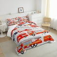 thumbnail image 4 of Fire Truck Bedding Red Fire Engine Vehicle Comforter Set, Ambulance Police Car Pattern Bedding Comforter Sets , 1 Comforter 1 Pillowcase, Twin Size, 4 of 5