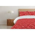 thumbnail image 4 of Ambesonne Floral Design Down Alternative Quilt Comforter, Dreamy Rose Scene Art, Full, Dark Coral White, 4 of 5