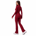 thumbnail image 3 of Veballensty Women's 2 Piece Yoga Outfit, Zip Up Long Sleeve Cropped Jacket & High Waist Flared Leggings Workout Tracksuit for Gym Running, 3 of 7