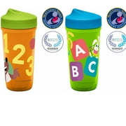 2 Pack Zak Designs Toddler 8 oz. Sippy Cups, ABC Curious Learner and 123 counting trainer 2 Pack Cup