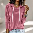 thumbnail image 2 of yillto Womens Sweatshirt Velvet Hoodies Long Sleeve Pullover Fashion Fall Winter Christmas Sweatshirts, 2 of 7