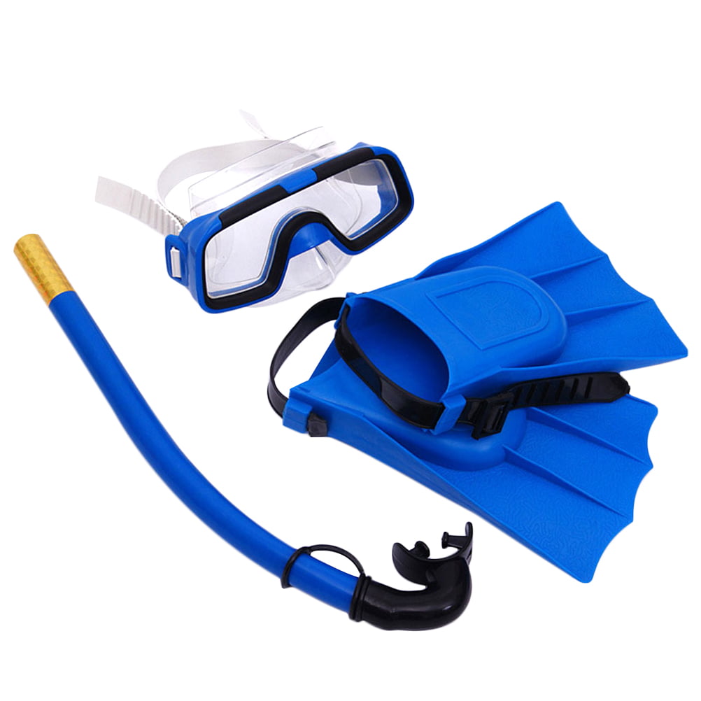 Daving Sets Kids Child Glasses Snorkel Scuba Tube Silicone Flippers Set Outdoor 