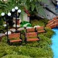 thumbnail image 6 of opvise Creative Mini Park Bench Model Miniature Landscape Garden Decorative Ornament S, 6 of 8
