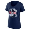 thumbnail image 2 of Women's Navy New York Yankees Americana Team V-Neck T-Shirt, 2 of 3