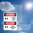 thumbnail image 6 of (2 Pack) Cable Buried Here Bilingual OSHA Danger Sign 7 Inch X 10 Inch Vinyl Label Decal Sticker Weather Resistant, UV Protected for Workplace, Business, and Construction Site, Made in, 6 of 7