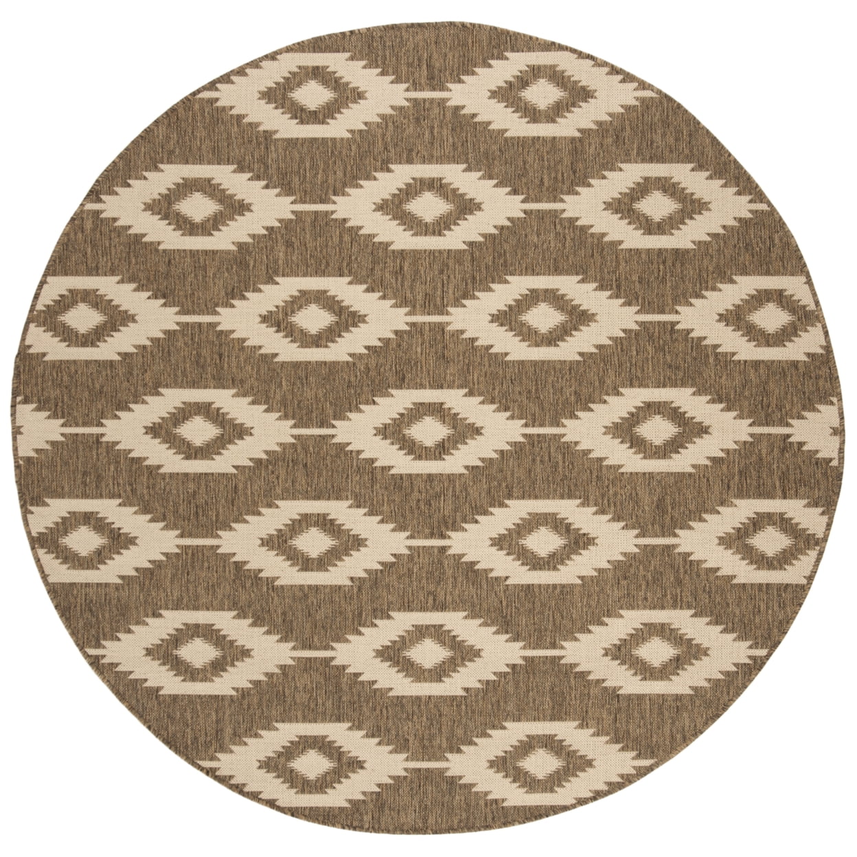 SAFAVIEH Beach House Vasiliki Geometric Indoor/Outdoor Area Rug, Cream/Beige, 5'3" x 7'6"