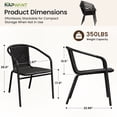 thumbnail image 6 of NAPWANT Outdoor Rattan Patio Dining Chairs Set of 4, Stackable All-Weather Wicker Chairs with Steel Frame for Garden, Deck, Backyard, Black, 6 of 10
