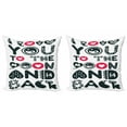 thumbnail image 1 of I Love You to the Moon and Back Throw Pillow Cushion Cover Pack of 2, Symbols Elements Calligraphy Illustration, Zippered Double-Side Digital Print, 4 Sizes, White Dark Reseda Green, by Ambesonne, 1 of 2